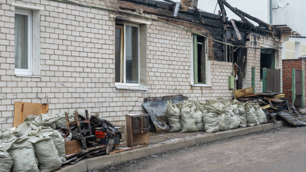 Professional Fire Damage Restoration technician working in Severn, MD